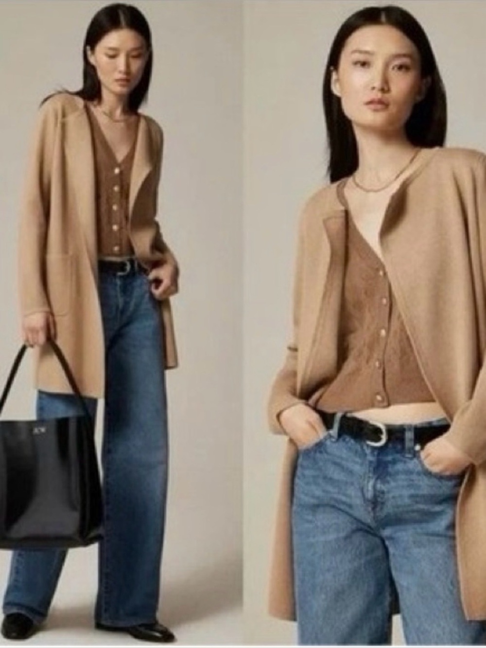 J. Crew Juliette Camel Open-Front Knit Cardigan - Picture 2 of 6